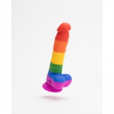 Playbird® - Regenboog dildo 20 cm - sterke zuignap - balzak - flexibel - anaal