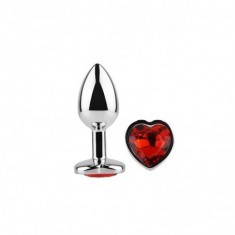 Afterdark - Scarlet heart - buttplug - maat S - aluminium