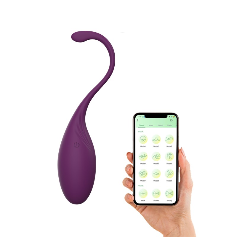 Playbird® - Vibrerend Eitje met APP - bekkenbodemtrainer - aubergine