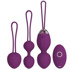 Playbird® - Kegel Ball Training gevorderde - met afstandsbediening - aubergine
