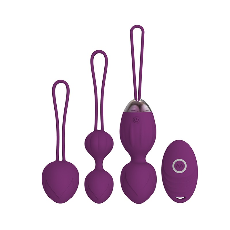 Playbird® - Kegel Ball Training gevorderde - met afstandsbediening - aubergine